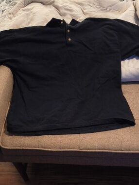 Gildan Black Women's Button-Down Polo Shirt
